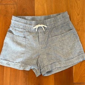 Athleta Cabo Linen Short Chambray Blue size 10